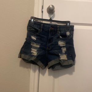 Aeropostale ripped high rise Jean shorts